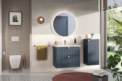 VitrA Zentrum Etajerli Lavabo 7793B003-0001 Dikdörtgen - 80x46 cm - Tek Armatür Delikli - Su Taşma Delikli - Beyaz - 2