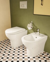 VitrA Zentrum Yerden bide 5796L003-0288 Duvara tam dayalı - 52 cm - tek armatür delikli - su taşma delikli - yanlardan deliksiz - beyaz - 2